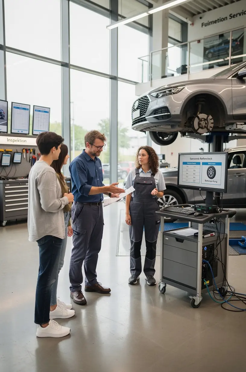 Batterietestgerät zeigt den Ladezustand einer Autobatterie an, um Pannen im Winter vorzubeugen